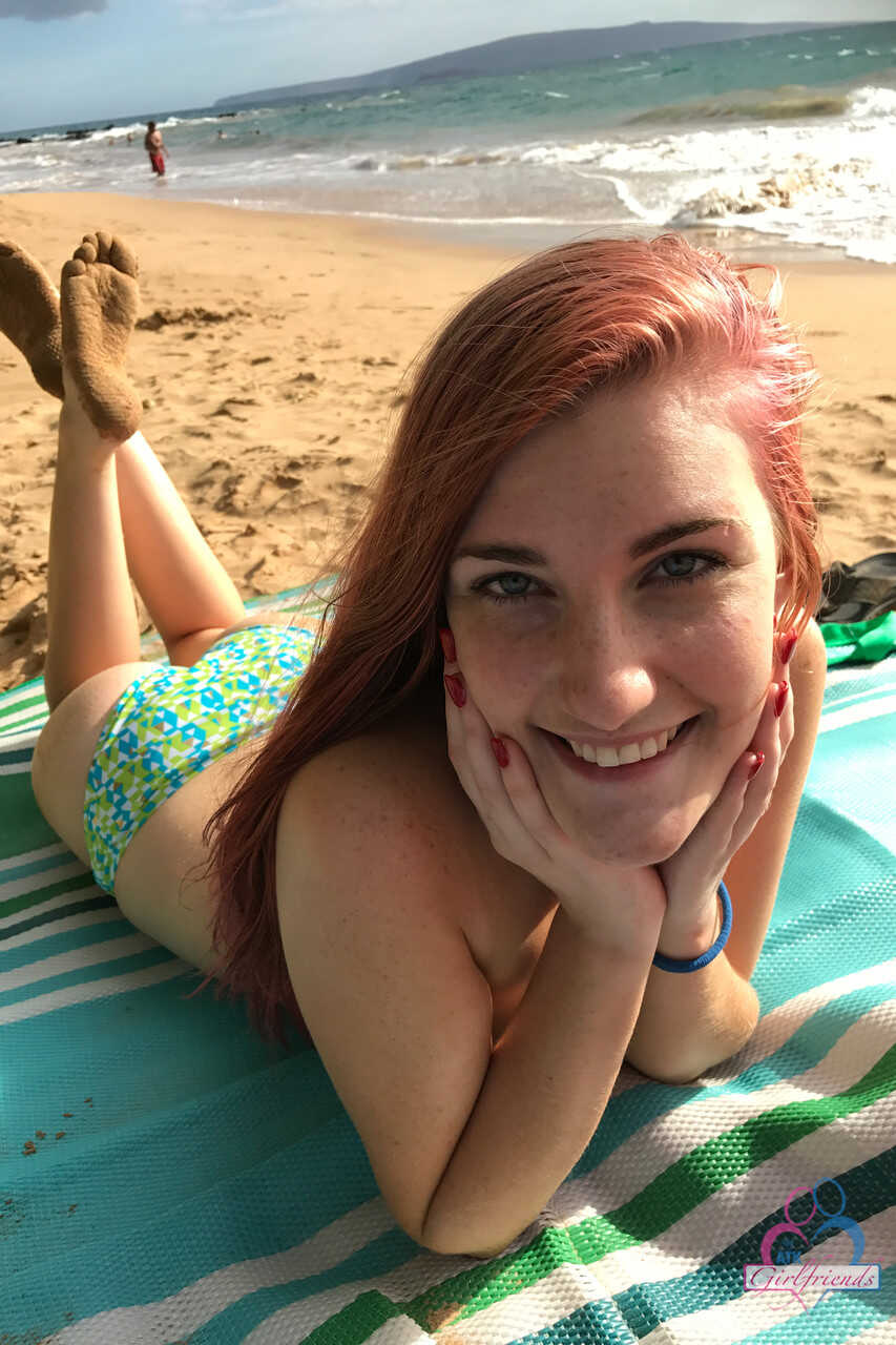 Petite American Nina Nirvana's Feet and Ass Showcase in 'Bikini Beach Vacation'   Amateur Redhead Bikini Ni...