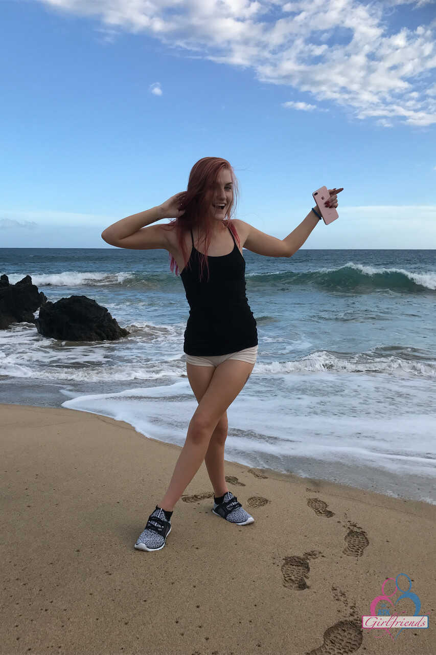 Petite American Nina Nirvana's Feet and Ass Showcase in 'Bikini Beach Vacation'   Amateur Redhead Bikini Ni...
