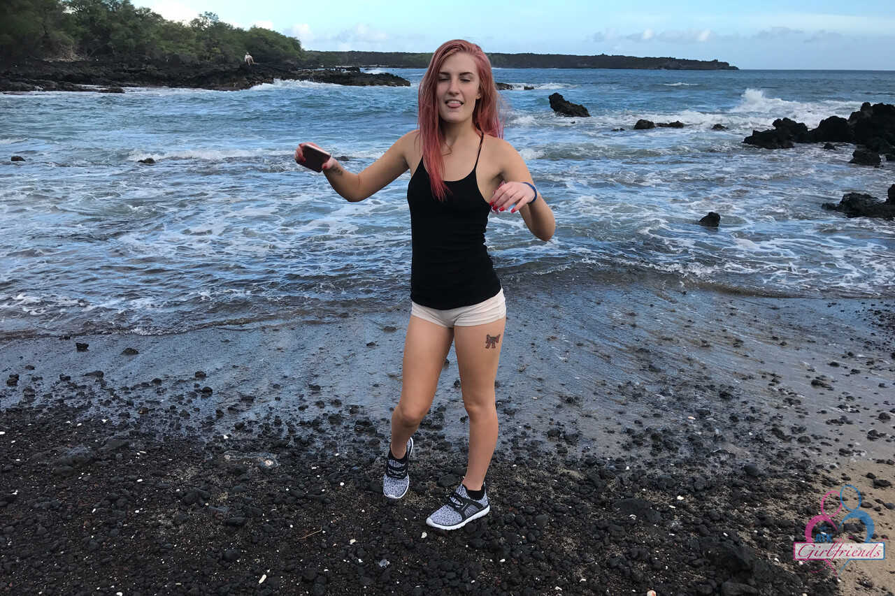 Petite American Nina Nirvana's Feet and Ass Showcase in 'Bikini Beach Vacation'   Amateur Redhead Bikini Ni...