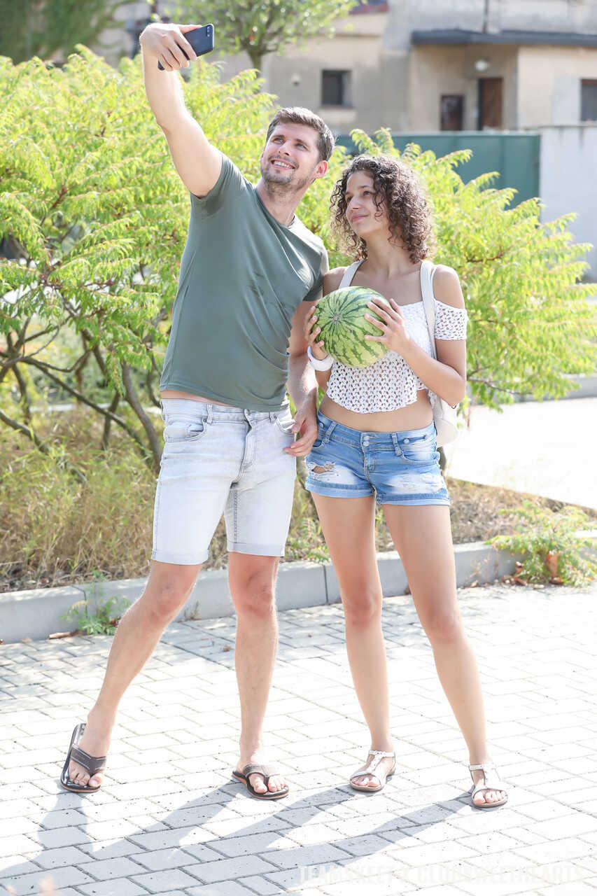 Curly-haired Bunny Love enjoys a sexy outdoor romp with her hunky stranger - Bunny Love, Kristof Cale