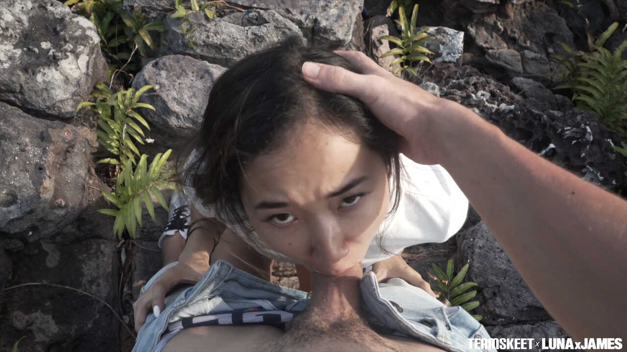 Luna X's Rocky Beach Fuck James Pounds Her Asian Ass - James, Luna Okko