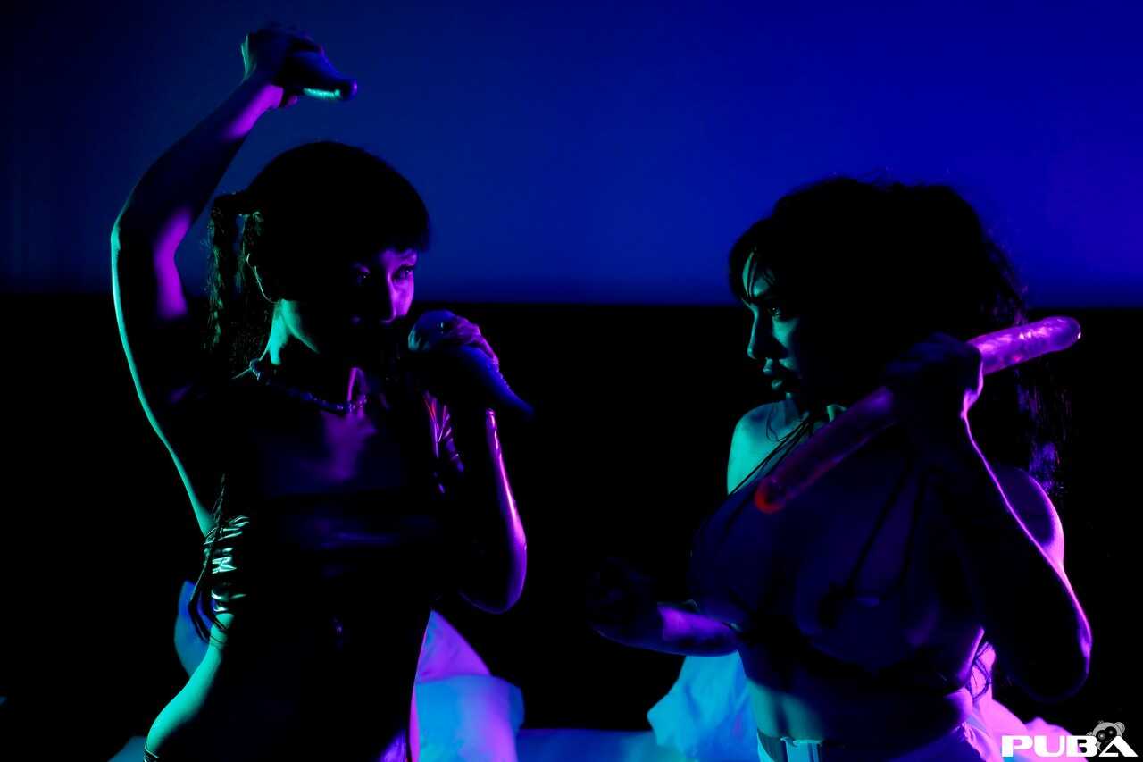 Japanese Lesbian MILFs Marica Hase and Misha Montana Battle for Dildo Domination - Marica Hase, Misha Montana