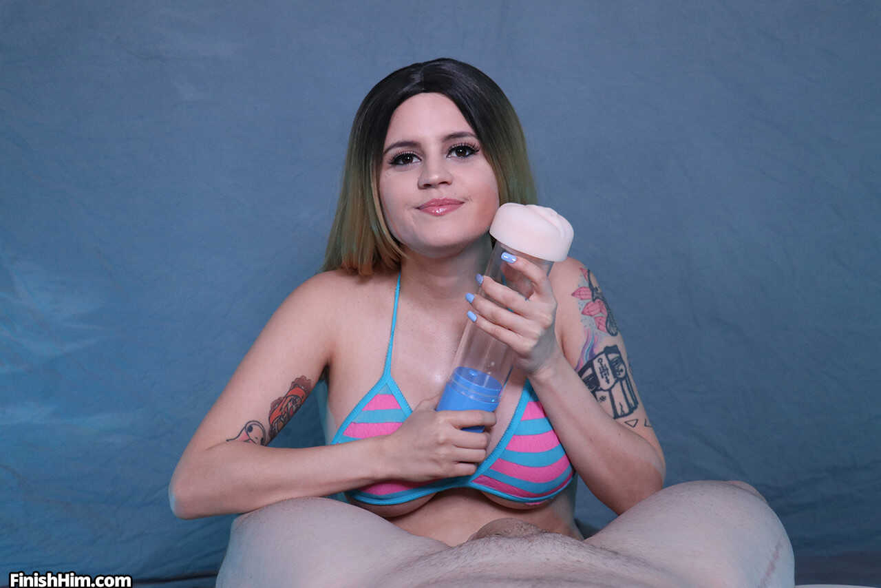 Raquel Roper's Lovely Massage Turns into a Satisfying POV Handjob for a Hung Stud with Fleshlight - Raquel Roper