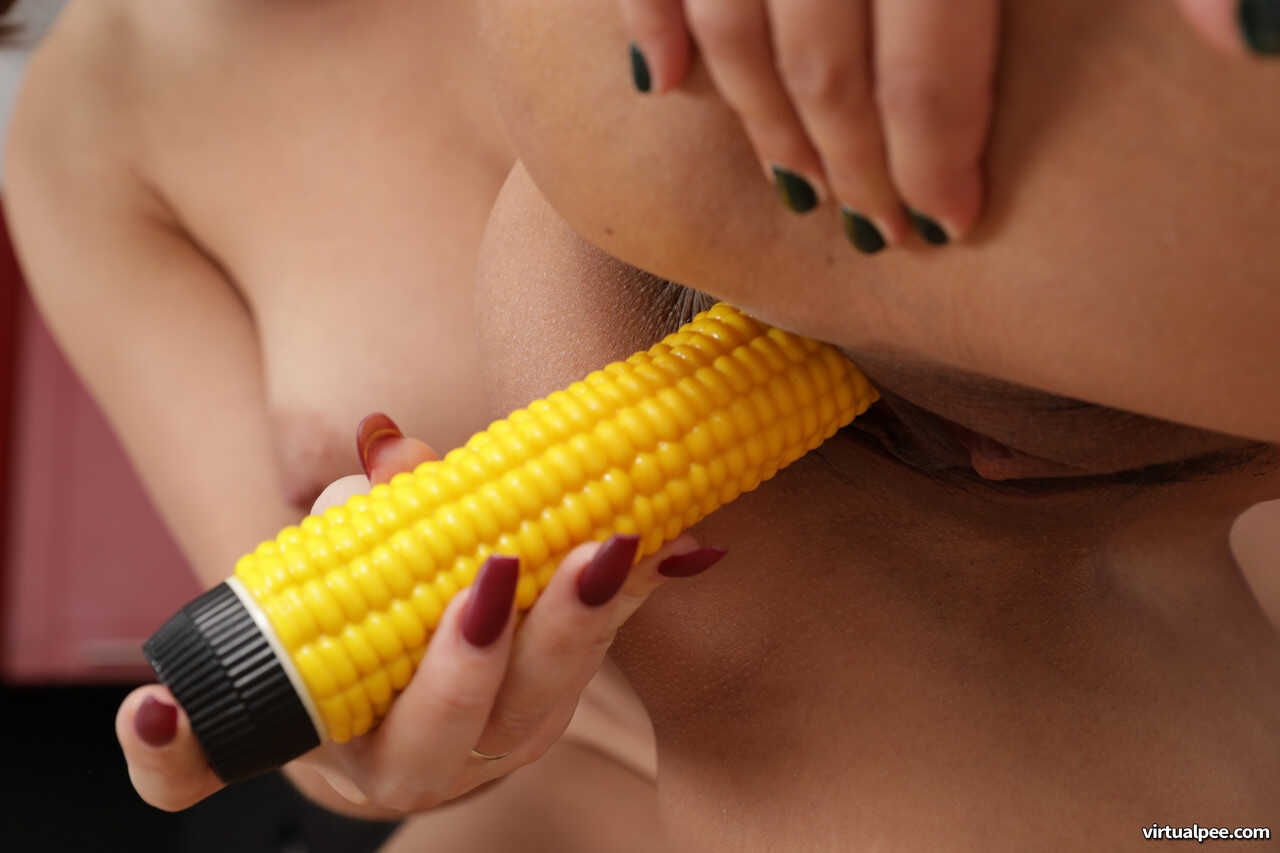 Saucy Lesbians Eva Brown and Moona Whip Up Some Corny Fun in the Kitchen - Eva Brown, Moona