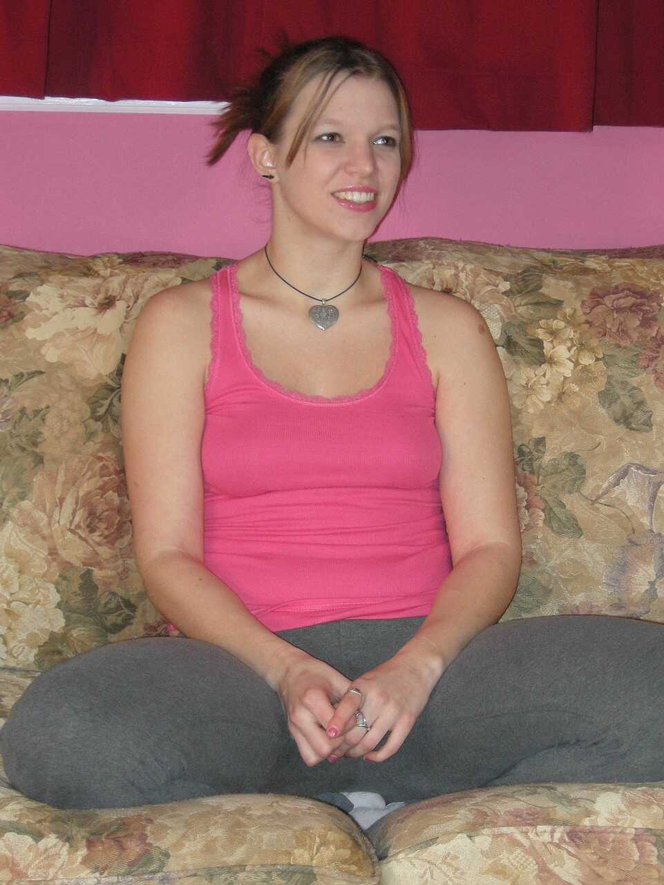 The Sultry Redhead Wendie Thomass Exposes Her Small Tits And Shaven Pussy - Wendie Thomass