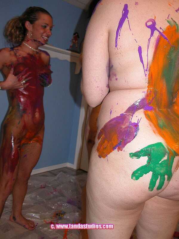 Big titted babes paint their sexy canvases in a sensual mess!