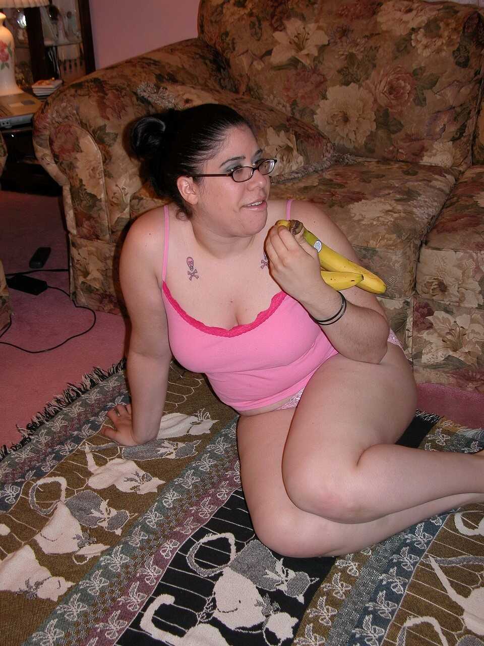 Naughty Fatty LuLu Garcia's Banana Masturbation Orgy! - LuLu Garcia