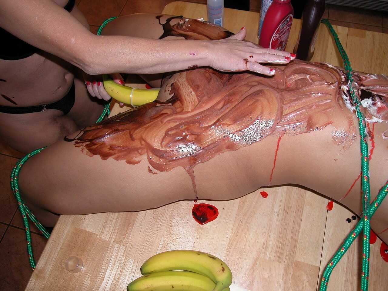 Mature Vixen Cinnamon rides her submissive GF's banana with a trimmed pussy for an amateur lesbian fuckfest! - Cinnamon