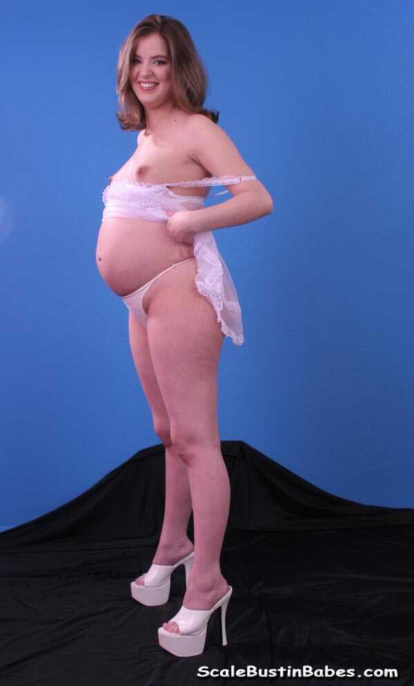 Dandi's Swollen Twat: Pregnant Teen Strips Her Sheer Negligee and Rubs Her Belly - Dandi