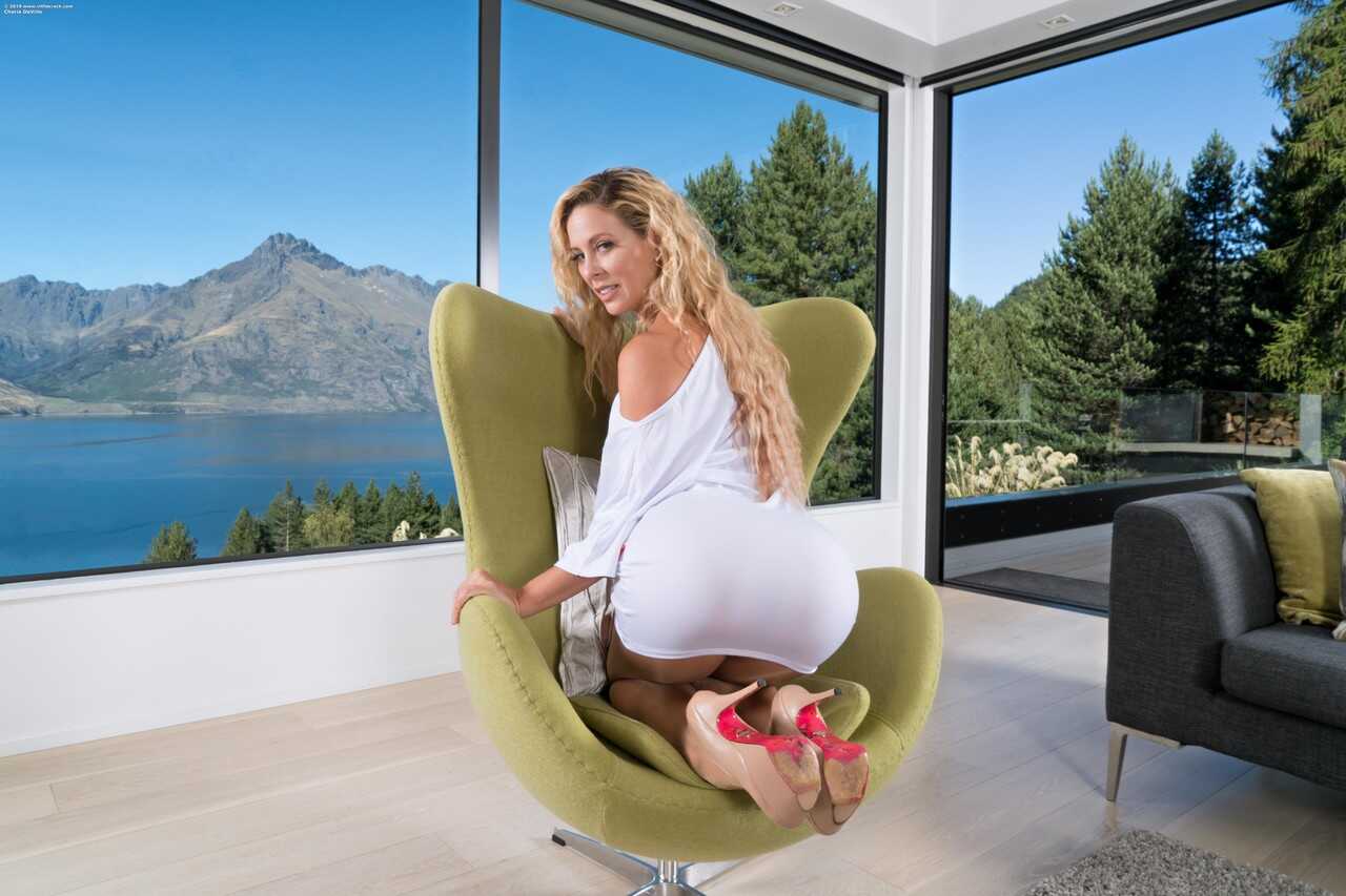 Blonde MILF Cherie DeVille Takes Her Pantyhose Off and Plays with Her Squirting Hole - Cherie Deville