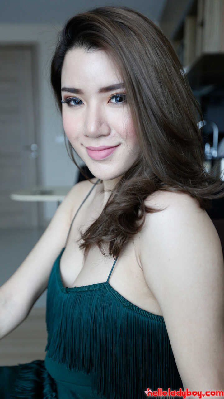 Tempting Ladyboy Peach Dressed in Red Hot Outfit and High Heels Gets Naughty with Herself in a Solo Show - 