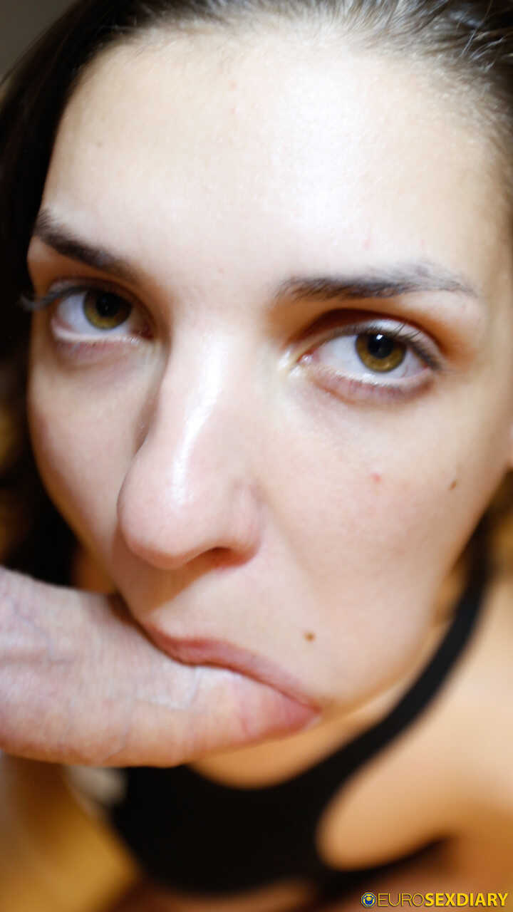 Spit Roasting the Brunette: Spanish Pornstar Shelley B Gives Head and Swallows Cum in POV Style with a Side of Cum on Face...