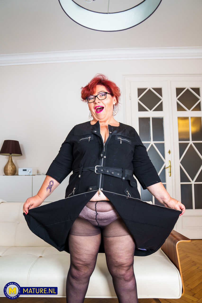 Big and Beautiful Mirjam's Ass in Pantyhose and Panties Unveiled by Her Son - Mirjam, Rasel