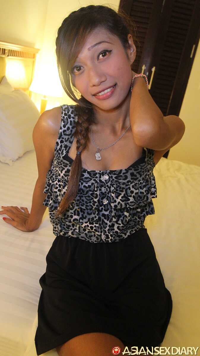 Skinny Asian Cutie Noew Gets Nailed and Creamed in POV Sex Session with Hairy Petite Amateur - Noew
