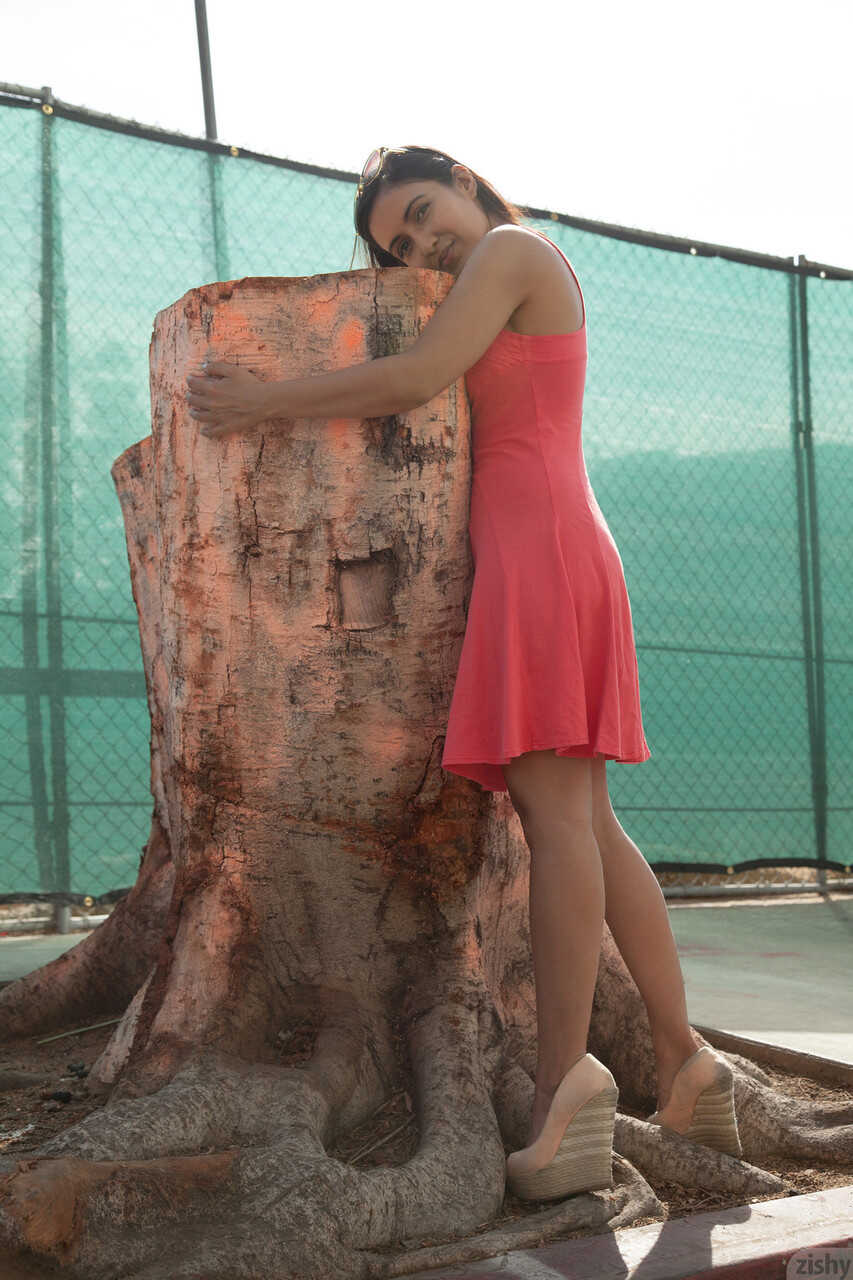 Pretty Indian Teen Vijaya Singh Flashes her Purple Panties and Tight Dress in Public on a Hot Summer Day - Vijaya Singh