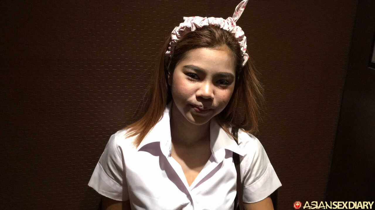 Apple B's Thai Schoolgirl Lesson Taking on Two Dogs in Missionary and Doggy Style Positions - Apple B