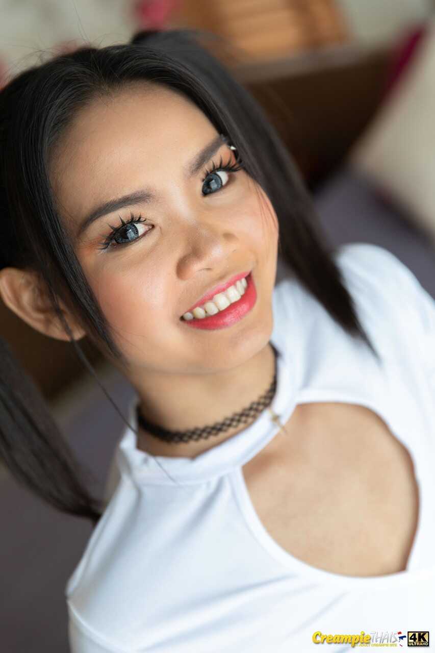 Pigtailed Thai Beauty Totti Strips Down to Her High Heels and Shows Off her Booty and Pussy in the Bedroom - Totti