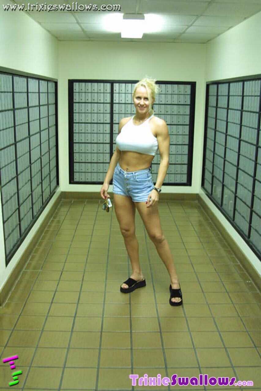 Going Postal with a Pierced Pussy: Hot Blonde Amateur Strips Down and Masturbates at the Post Office - Going Postal