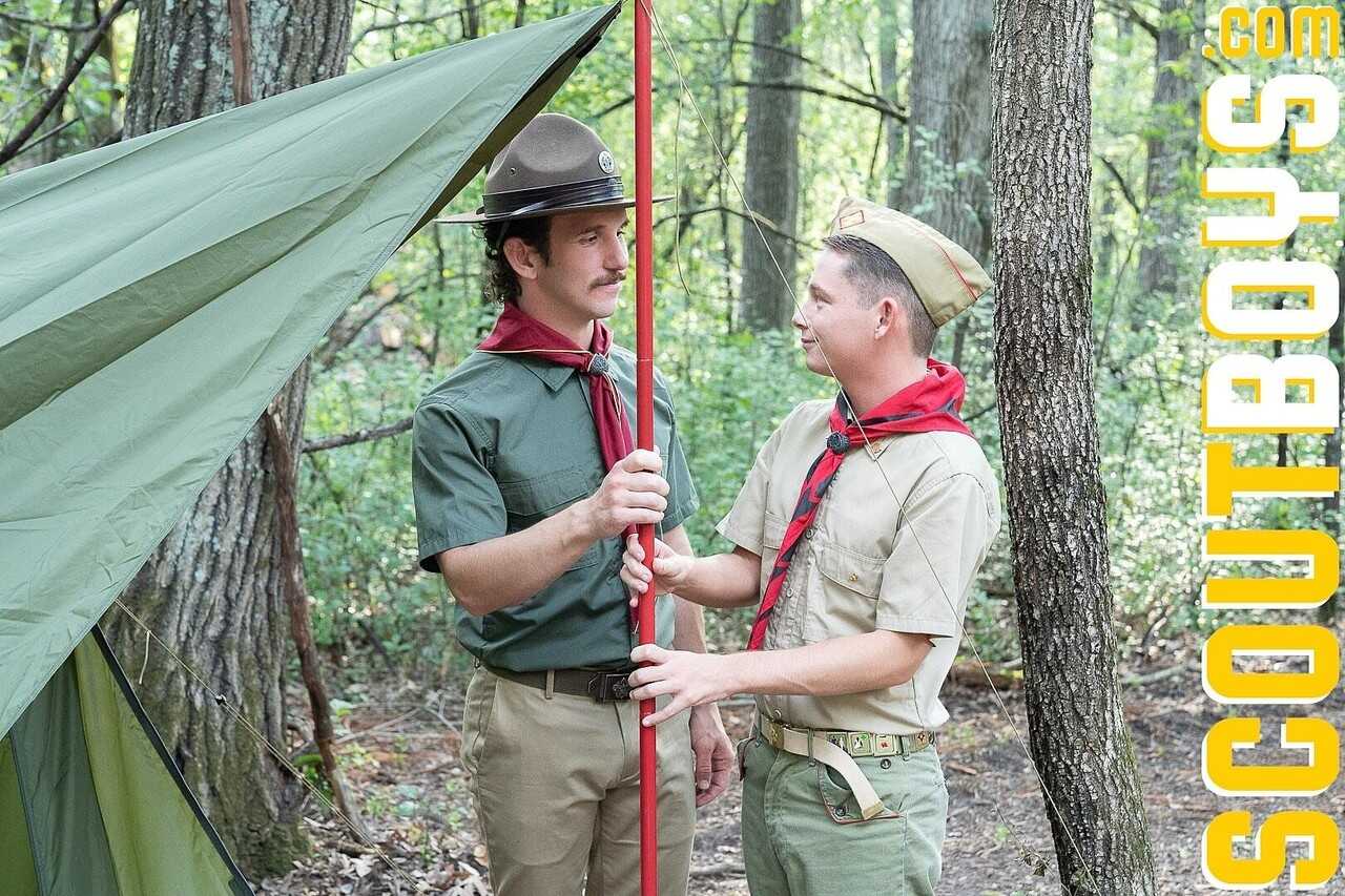 Young Twink Scout Landon Takes the Hardwood for Scoutmaster McKeon&#039;s Boner in a Tent - Gay Missionary, Gay Anal