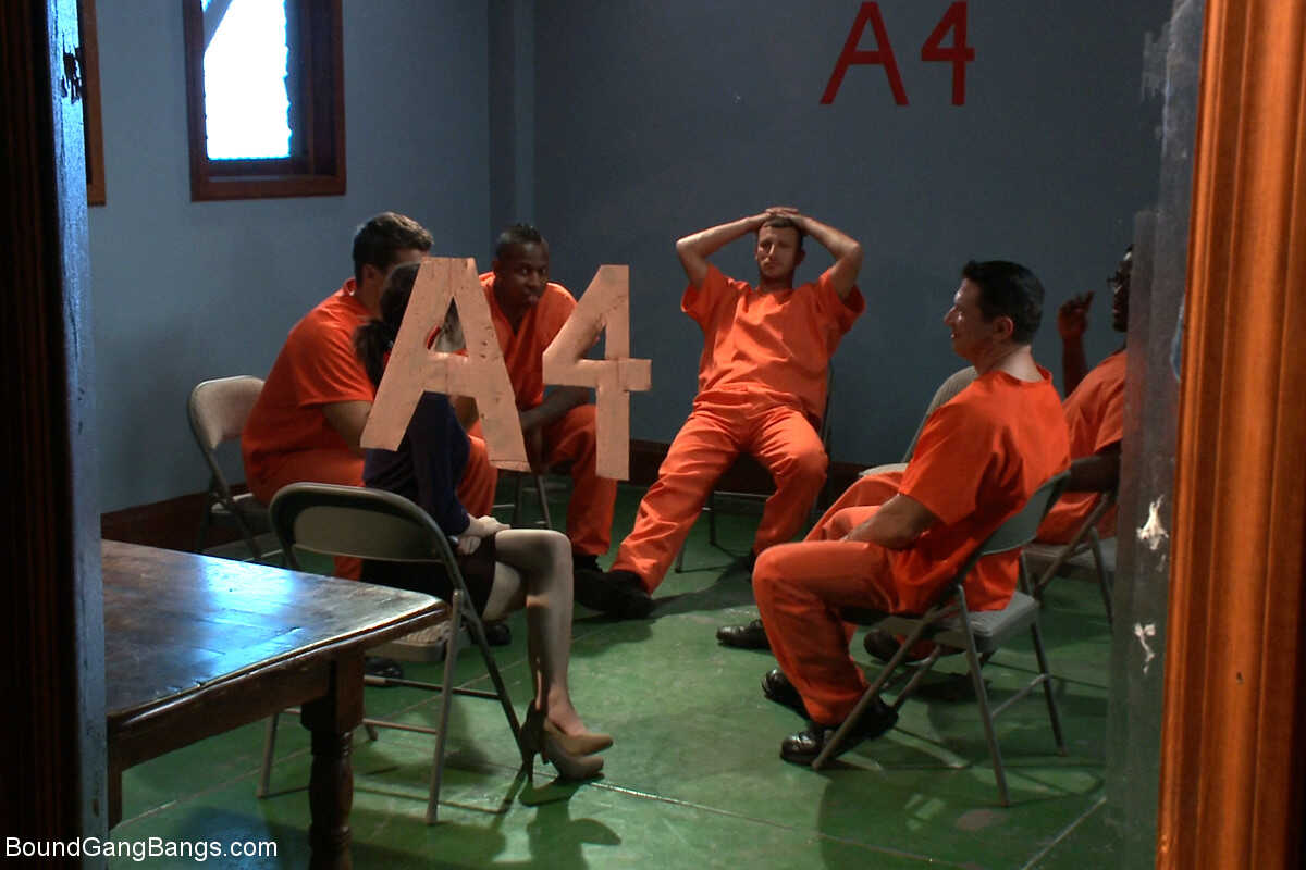 Tegan Tate's Black Hair Surrenders to a Horny Inmate Mob in the Jailhouse Gangbang - Bobby Bends, John Strong, Jon Jo...