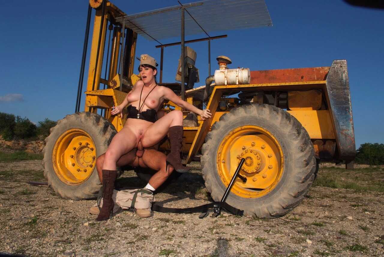Busty European beauty Lydia Saint Martin rides the tractor with Jane Darling while getting pounded by her lover - Lydia Sa...