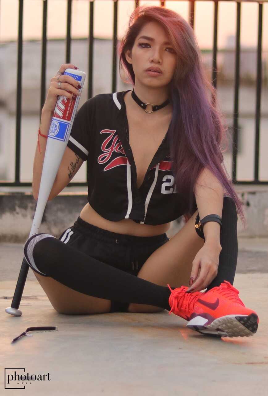 Asian Bombshell's Secret Weapon: Flashing Her Tiny Nipple-Covered Tits During Baseball Game - 