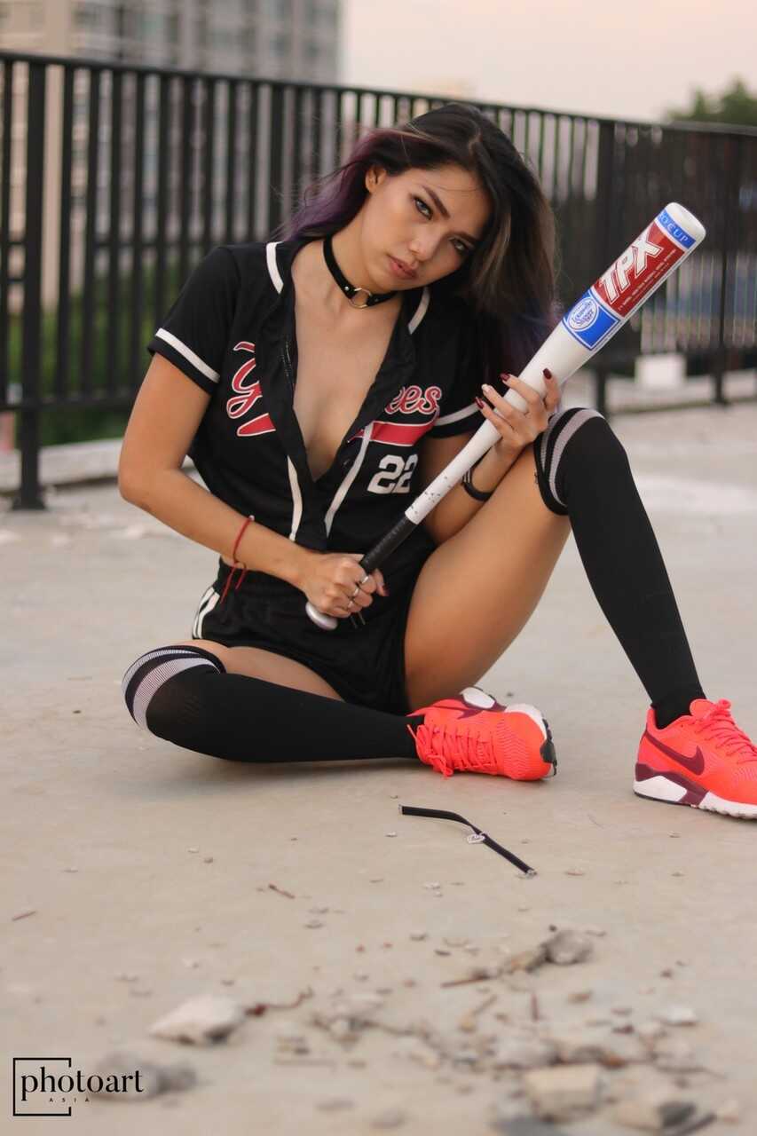 Asian Bombshell's Secret Weapon: Flashing Her Tiny Nipple-Covered Tits During Baseball Game - 