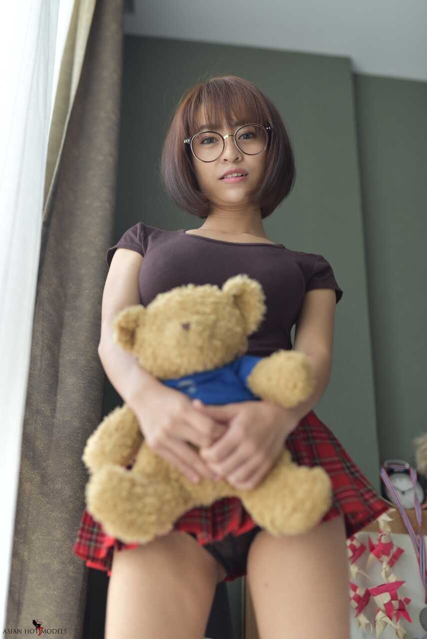 Exposing her sweet Asian booty in a miniskirt and panties, Eimi Fukada teases in her upskirt no panties scene. - Eimi Fukada