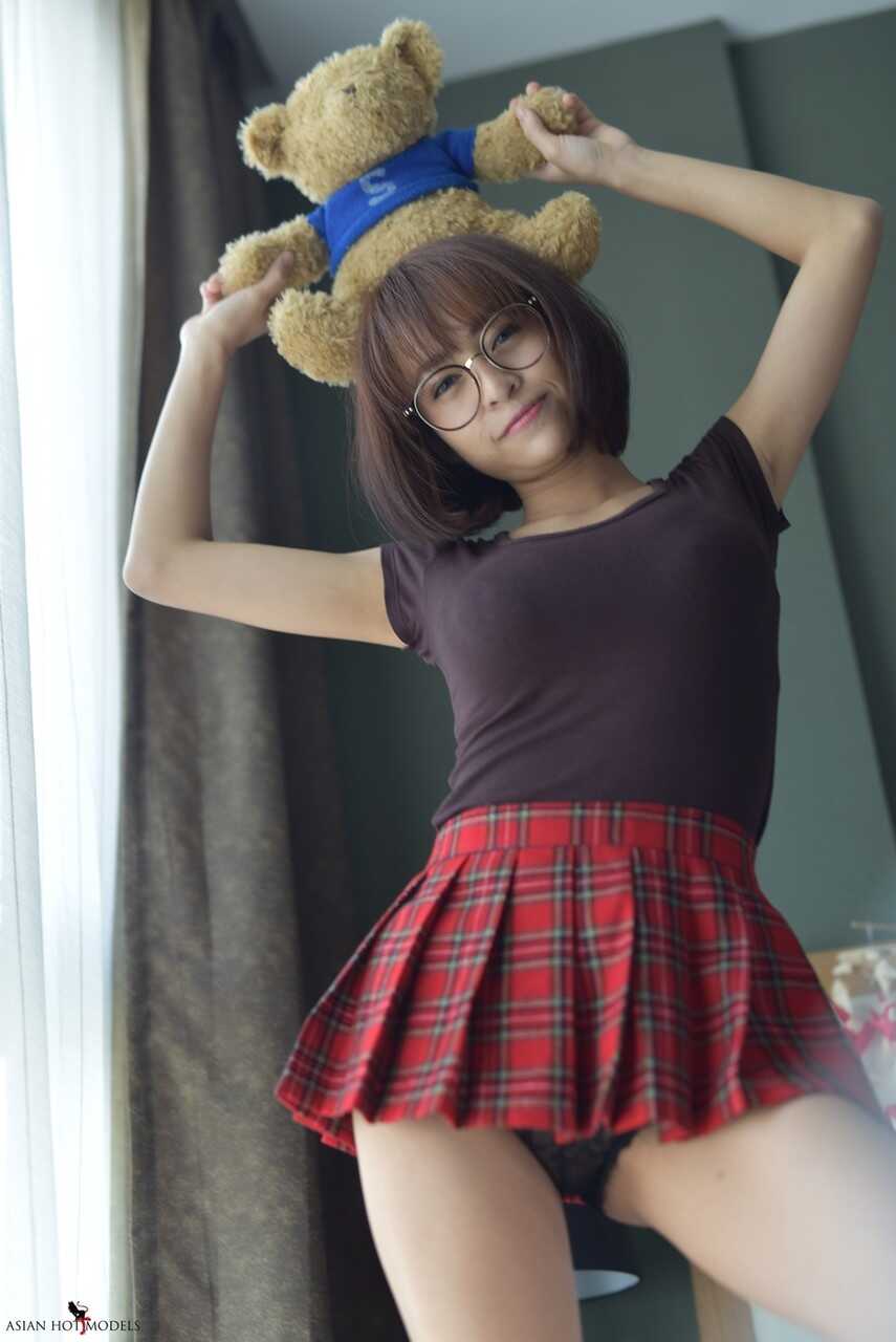 Exposing her sweet Asian booty in a miniskirt and panties, Eimi Fukada teases in her upskirt no panties scene. - Eimi Fukada