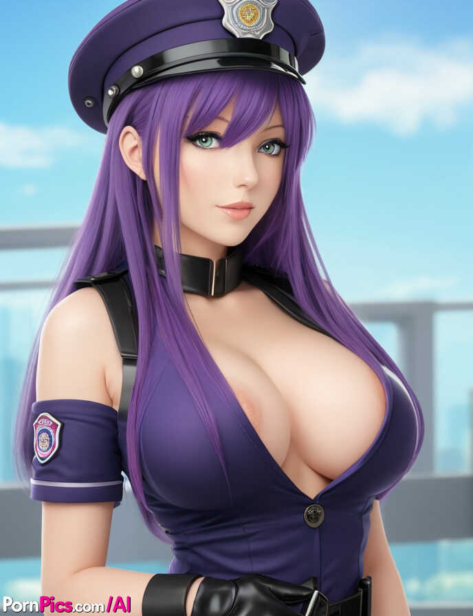 Officer Tahara's Uniform Fetish: Purple Perversion with the Sexiest Breasts in the Force