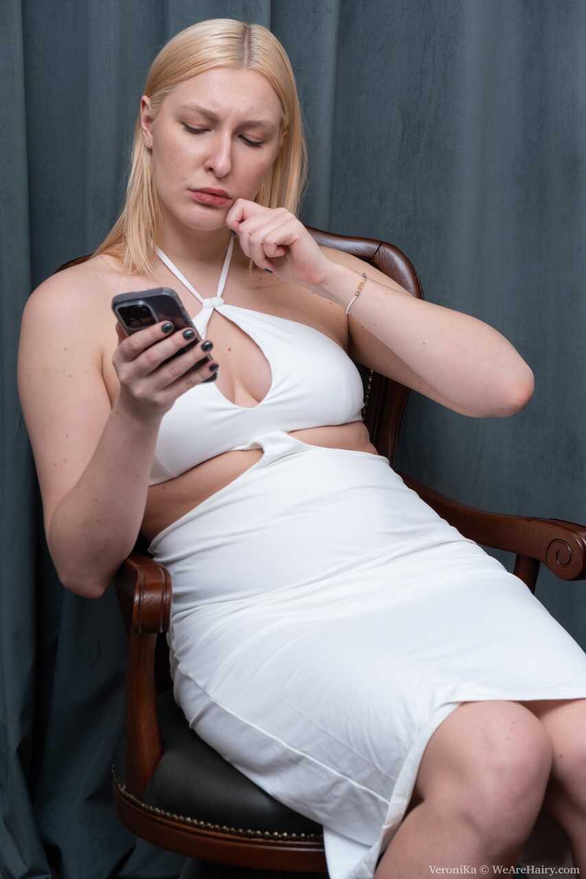Office Lust: Hot Blonde Amateur VeroniKa Strips and Grabs Her Juicy Tits and Hairy Pussy at Work! - VeroniKa
