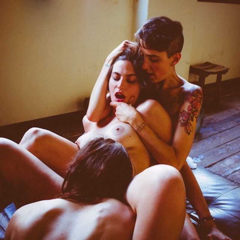 Busty Brunettes Banging In A Lesbian Threesome  Maria Agrado's Big Tits Fucked By Two Hungry Females - Maria Agrado, ...