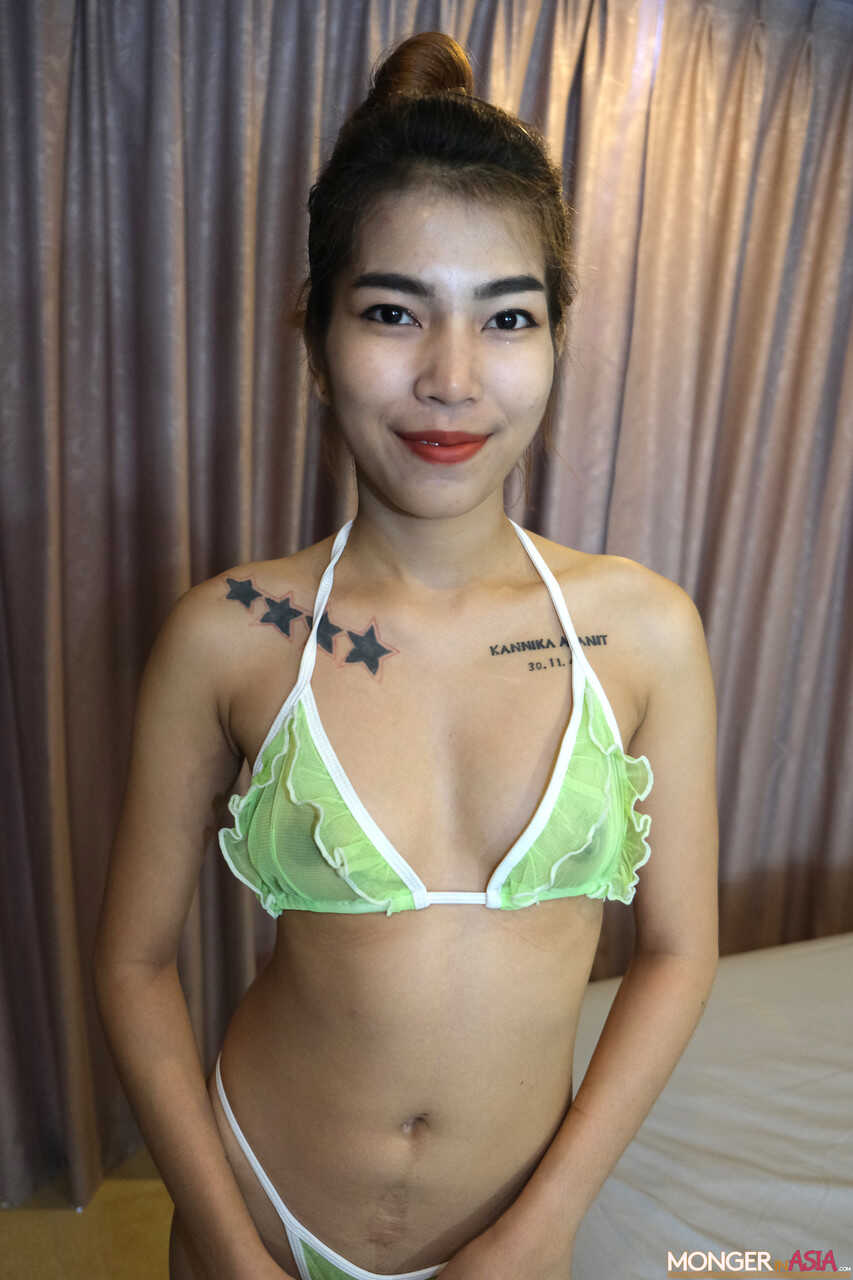 Sexy Samai in Teeny Asian Bikini, Poses for Cash