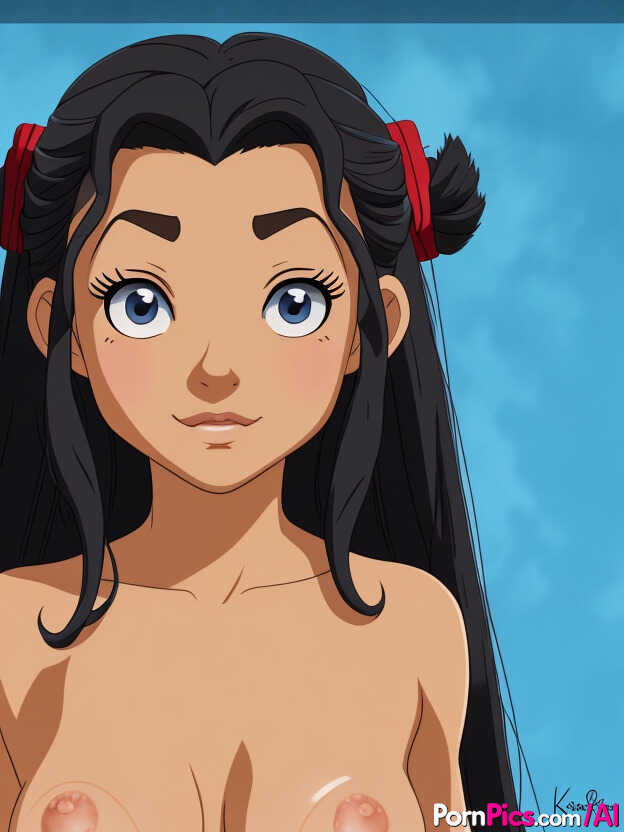 Sexy Sunbathing Anime Goddess Katara Pops Out Her Boobs and Tempts the Camera