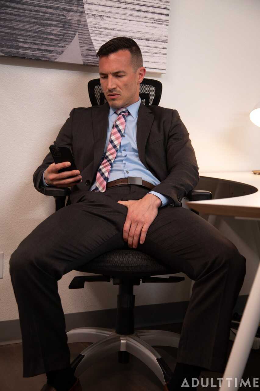 Cristiano's Hard Cock Strokes Deep Inside Derek Kage's Tight Office Asshole During a Hot Adult Time