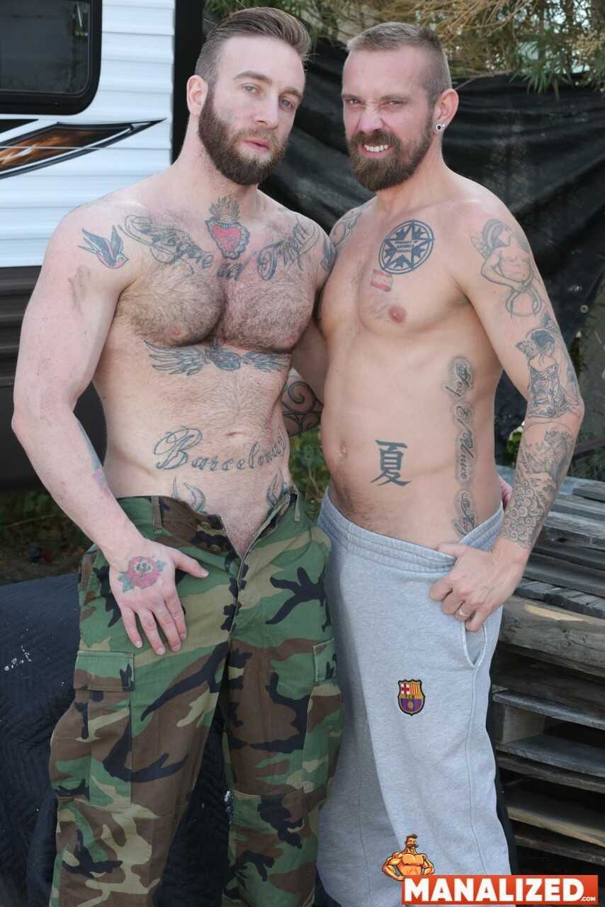 Rugged Army Guys Manuel Scalco and Stephan Raw Barebacking in the Wild - 