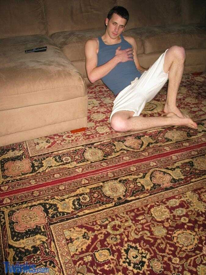 Skinny Twink Nate L Exposes His Hairy Ass And Jerks Off His Boner On The Floor Hairy Gay Cum - 