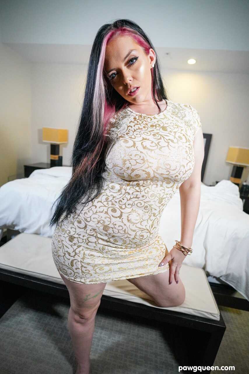 Curvaceous babe Ryan Smiles shows off her big ass and sucks a big black cock while chubby Asian Louie Smalls watches on ea...