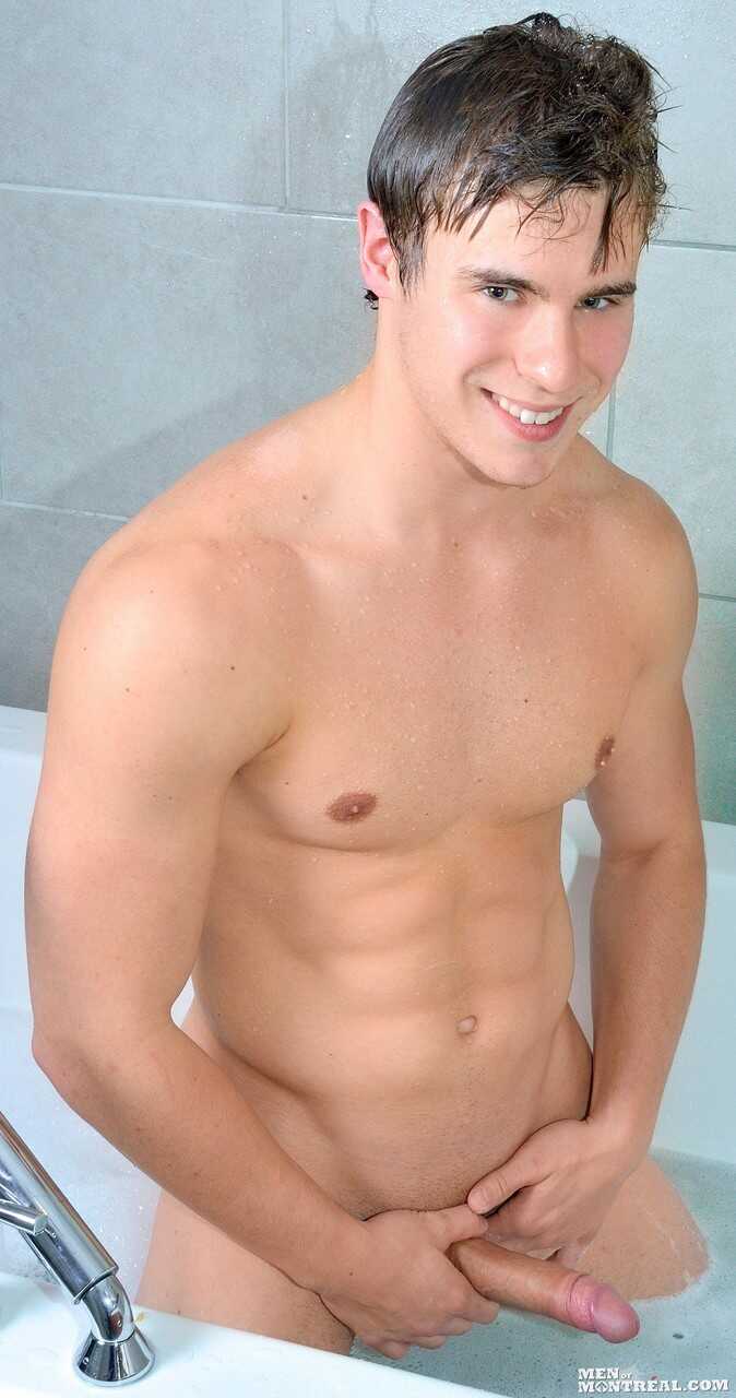 Hung Gay Athlete Samuel Arseneau Shows Off His Huge Dong in the Shower - 