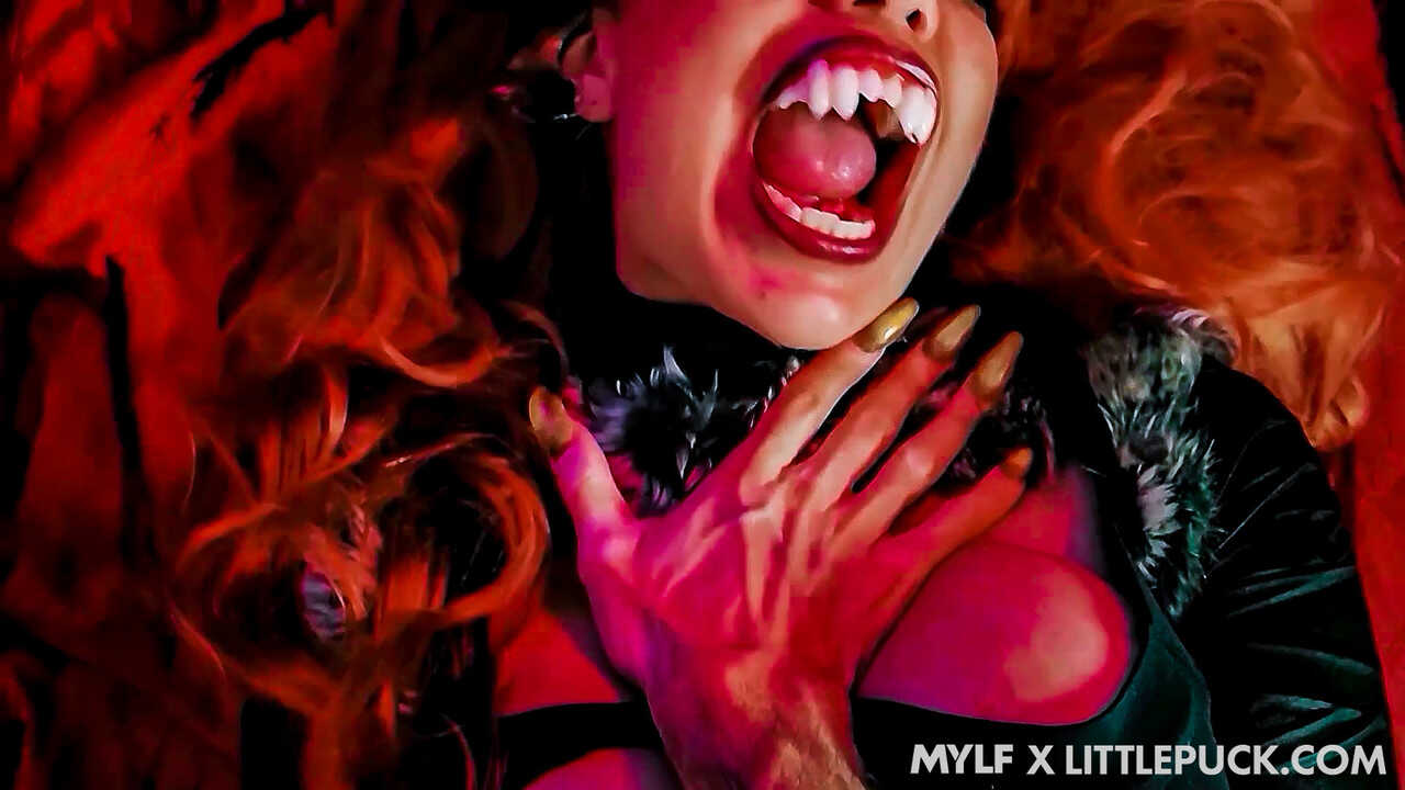 Little redheaded slut masturbates before sucking & fucking in public while dressed up as Little Puck from the hit anim...