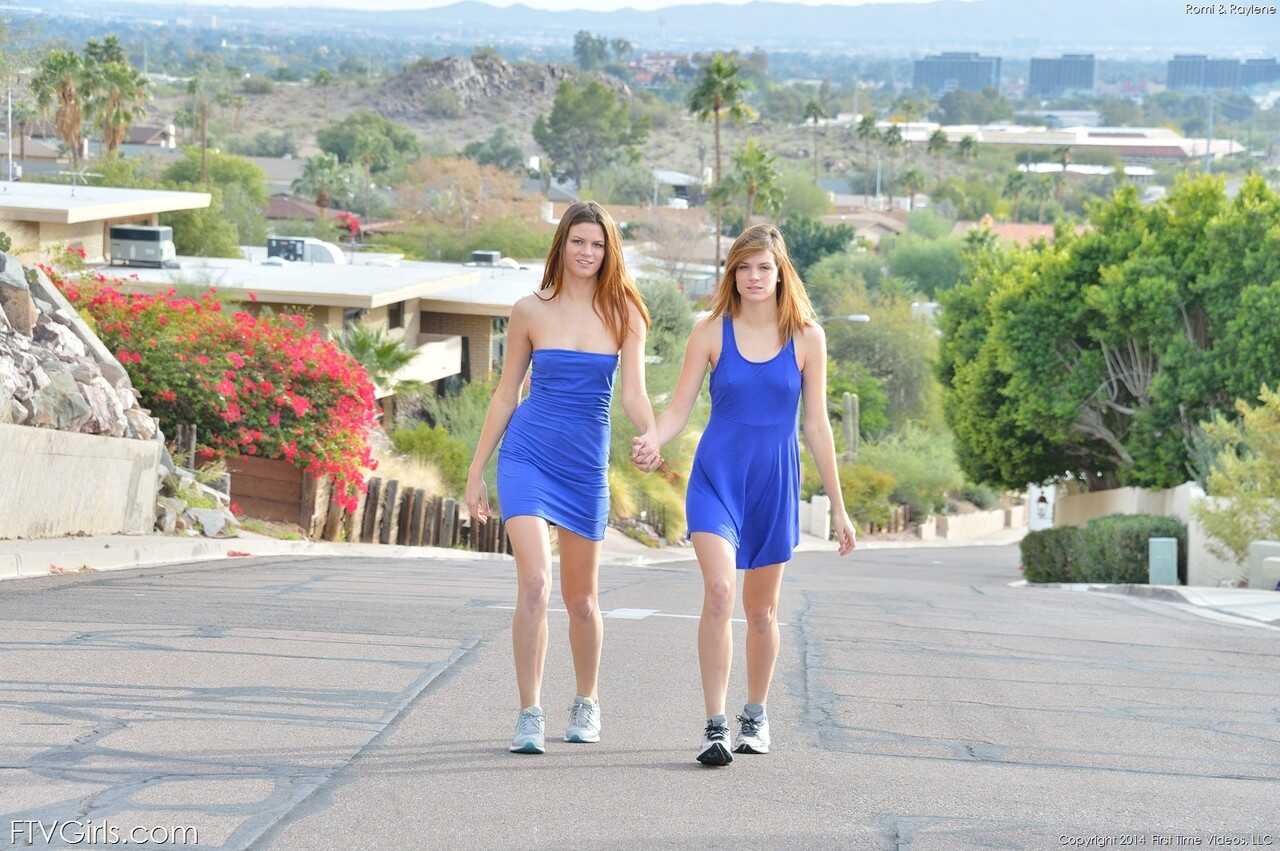 Raylene & Romi's Naughty Lesbian Adventure: Public Exposure and Forbidden Fucking with Their Sister - Raylene, Romi