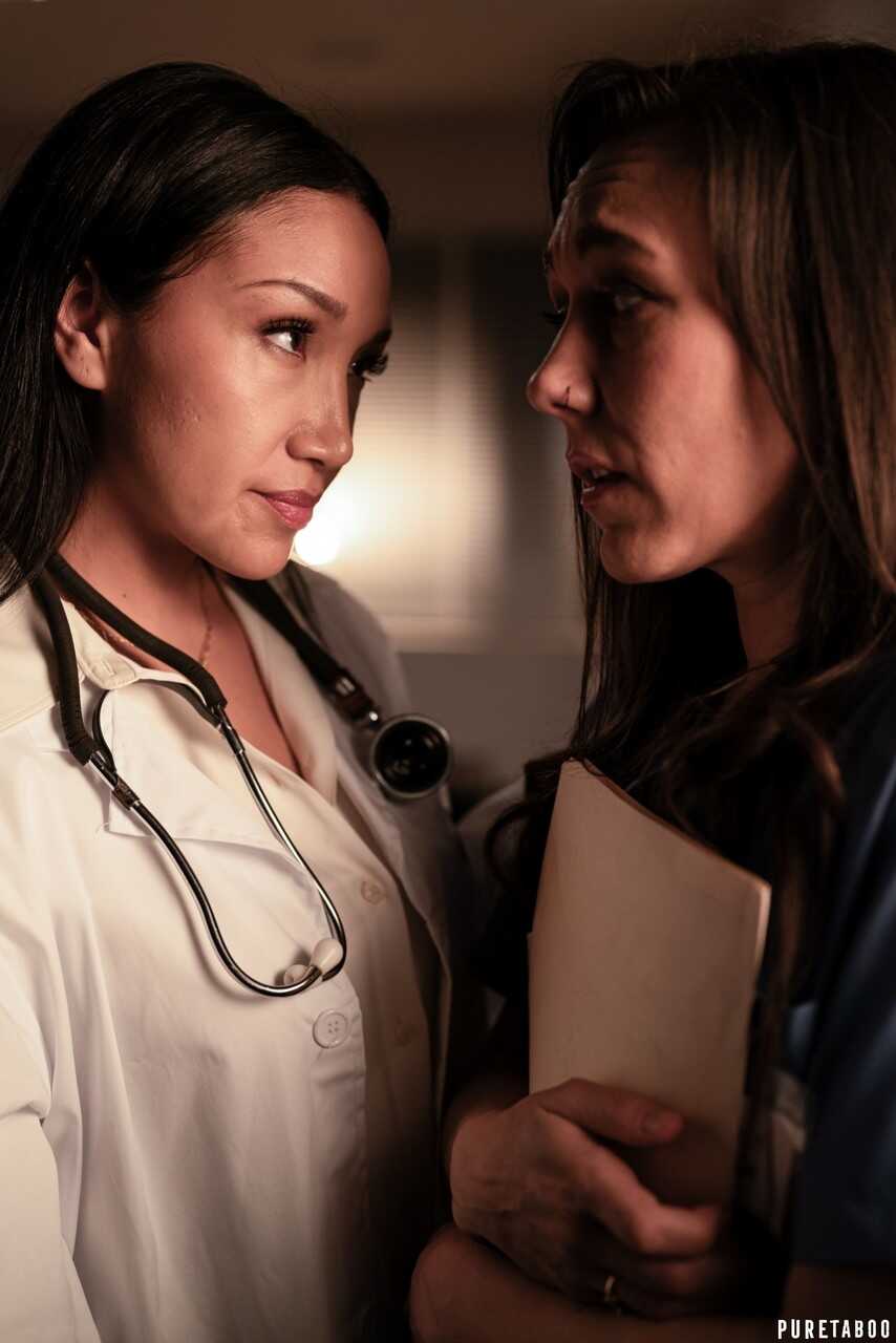 Curvy MILF Sinn Sage Shows her Naughty Side with Young Interracial Lesbian Vicki Chase in Pure Taboo's Nurses Office ...