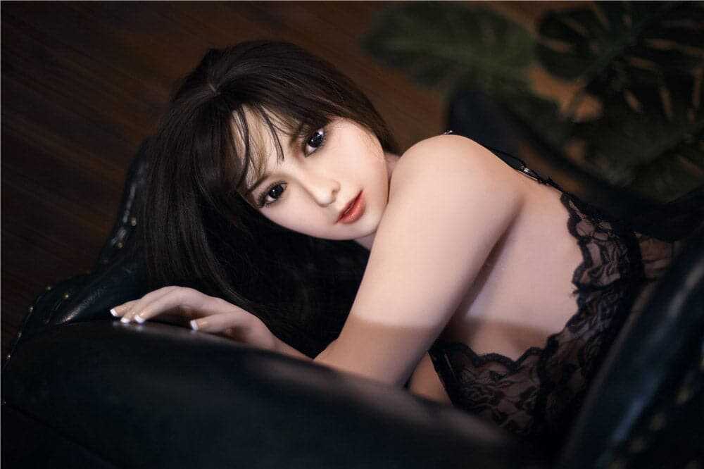 Japanese Sex Doll Natalie Poses Nude in Her Black Sheer Lingerie