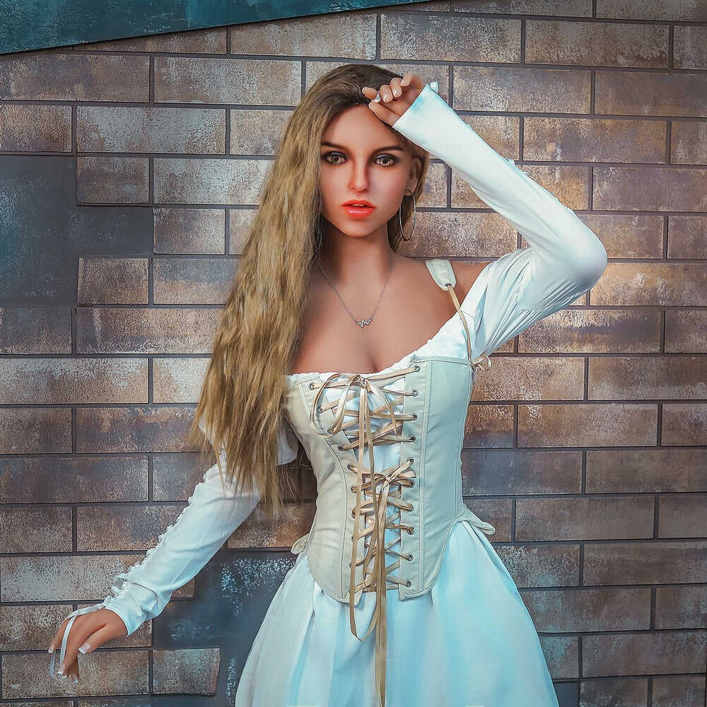 Insatiable Blonde Sex Doll Shows Off Her Perfect Hourglass Body in a Naughty Dress and Bare Naked! - 