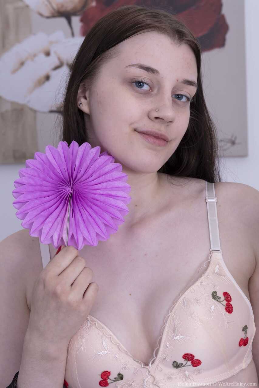 Hairy Pussy on Display: Brunette Amateur Helen Dawson Shows Off Her Natural Body and Hairy Vagina - Helen Dawson