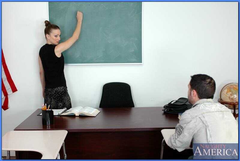 The Horny Hottie Kris Slater Bends Over for Some Hard Fucking by Rachel Luv in the Classroom - Kris Slater, Rachel Luv