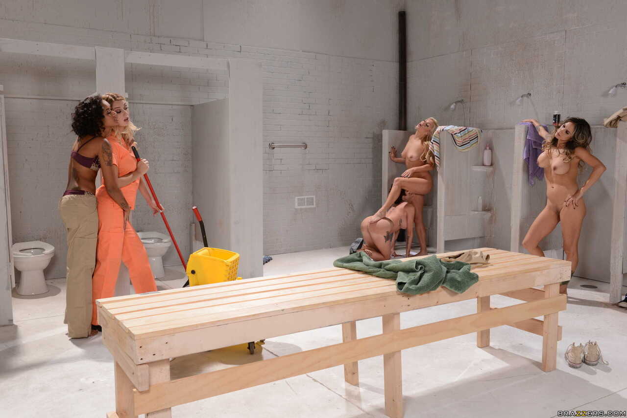 Lesbian Bathroom Orgy Sexy Inmate PAWGs  Perfect Tits and Ass Busty Lesbians Jailhouse Orgy  Natalia Starr's Skin Dia...