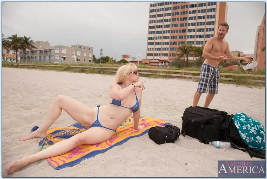 (Stunning MILF with Big Tits) Cameron Keys Sucks and Rides a Fat Cock in a Skimpy Bikini or Sexy Suz Strips and Rides a Fa...