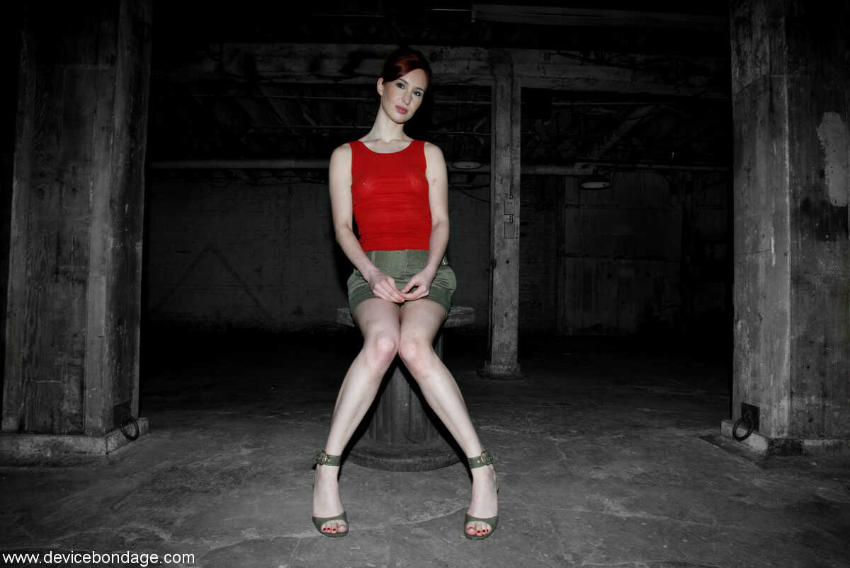 Long-legged hottie Calico flashing her panties while posing in the dungeon Tall Skinny Dildo, Petite BDSM, Riding Dildo, S...