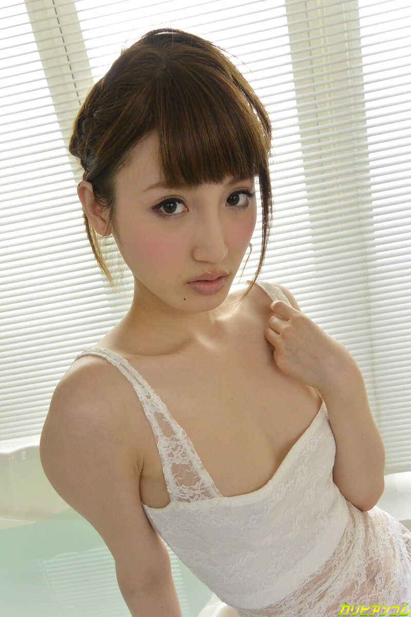 Slim Japanese Babe Karin Aizawa Strips to White Stockings and Rides a Toy While Masturbating - Karin Aizawa